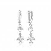 Cercei rotunzi argint cu pietre model randunica DiAmanti DIA3901-EAR